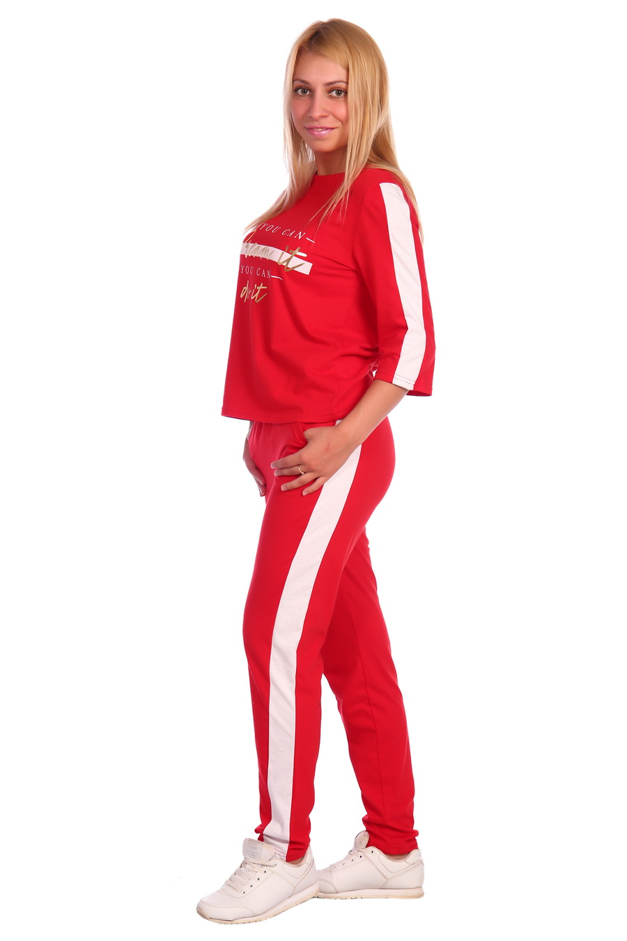 Жен. костюм арт. 17-0021 Красный р. 56 ЕленаТекс, размер 56 Жен. костюм спортивный - фото 3