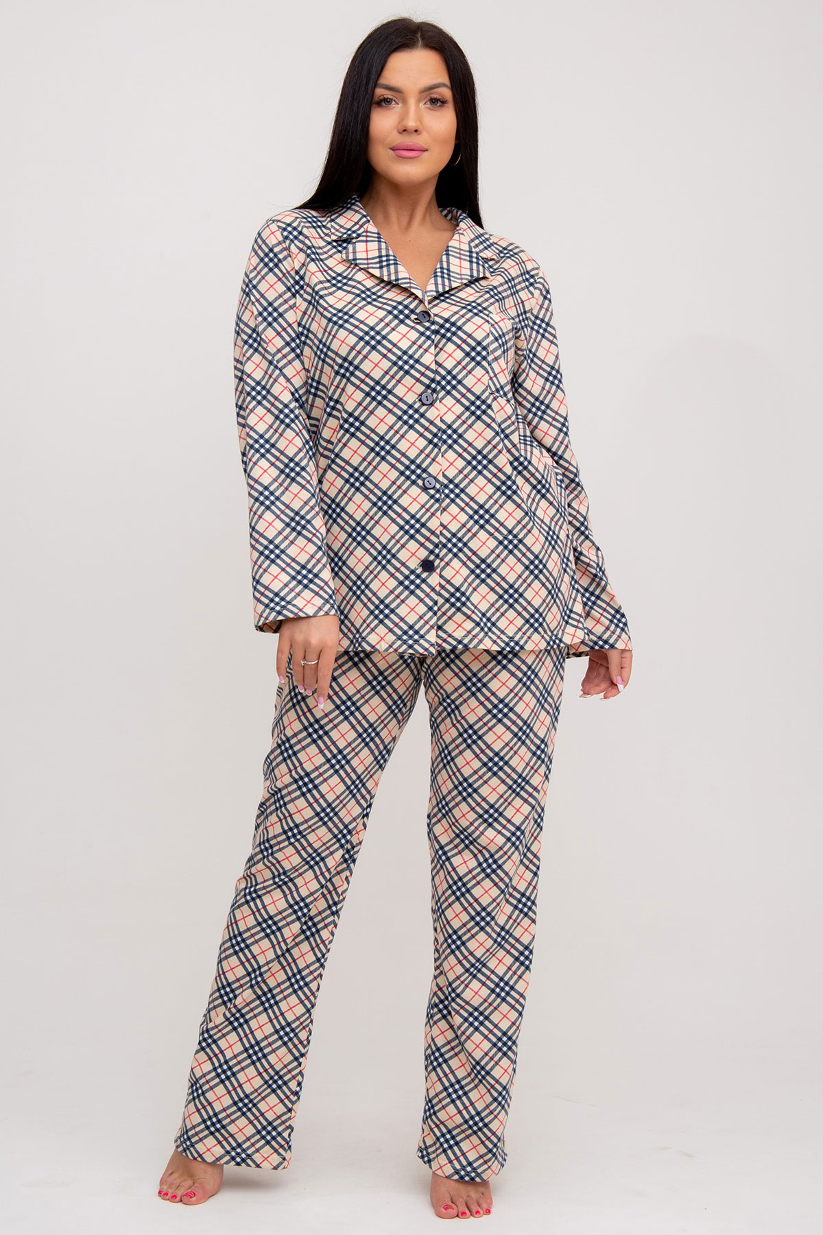 Жен. пижама с брюками арт. 23-0097 Бежевый р. 46 Моделлини, размер 46 - фото 1