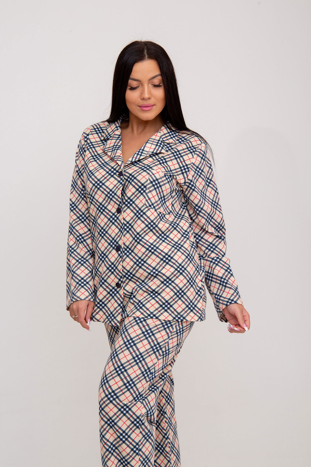 Жен. пижама с брюками арт. 23-0097 Бежевый р. 46 Моделлини, размер 46 - фото 3