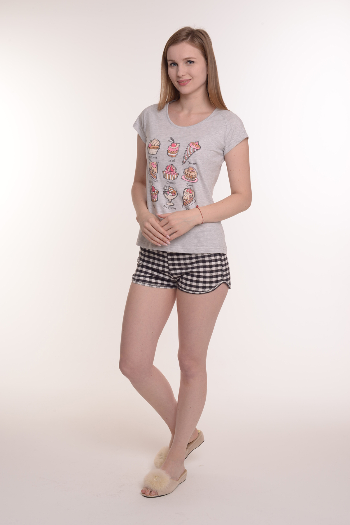 Жен. пижама с шортами арт. 23-0113 Серый р. 50 Моделлини, размер 50 - фото 4