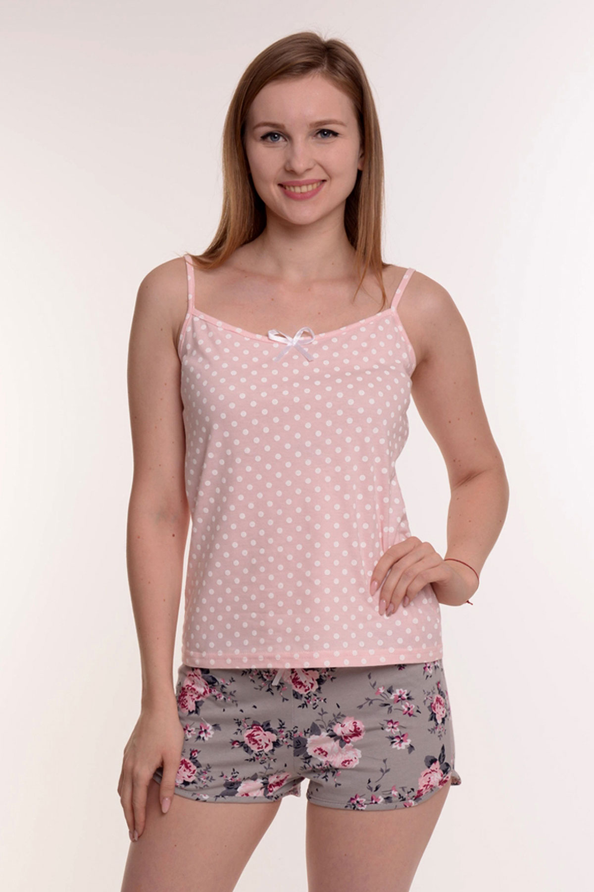 Жен. пижама с шортами арт. 23-0117 Розовый р. 48 Моделлини, размер 48 - фото 1