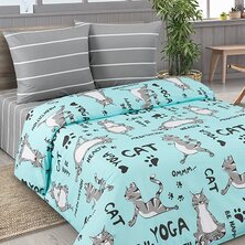 Комплект постельного белья "Йога кошки"