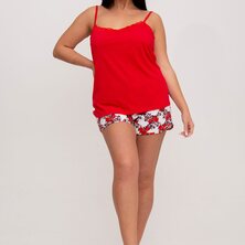 Пижама с шортами арт. 23-0098 Красный