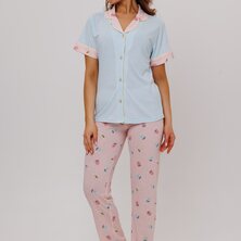 Пижама с брюками арт. 23-0410 Голубой
