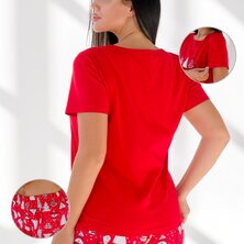 Пижама с шортами арт. 19-0799 Красный