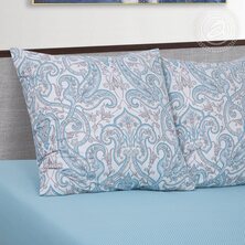 Комплект постельного белья "Арабеска" Голубой + размеры с простыней на резинке