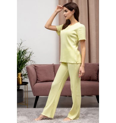 Жен. пижама с брюками арт. 23-0311 Желтый р. 44