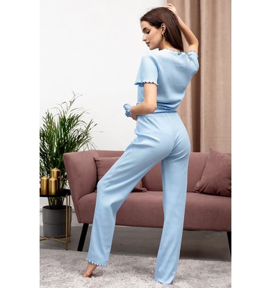 Жен. пижама с брюками арт. 23-0311 Голубой р. 44