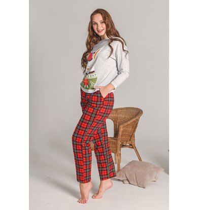Жен. пижама с брюками "Подарок" Серый р. 46