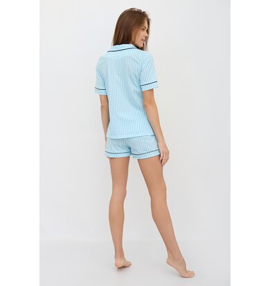 Жен. пижама с шортами "Бабл-гам" Голубой р. 54