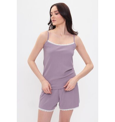 Жен. пижама с шортами "Алитея" Фиолетовый р. 54